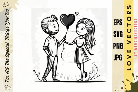 C2692 Wedding Couple & Love Vectors: Modern Romance