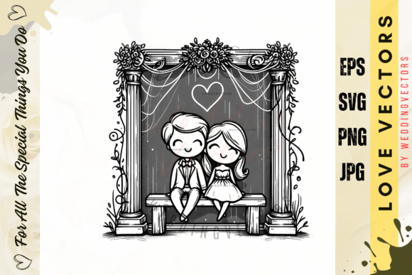 C361 Love Vectors: Elegant Design for Wedding Themes