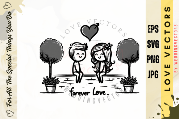 Elegant Wedding Couple and Love Vectors: C265 Design Asset