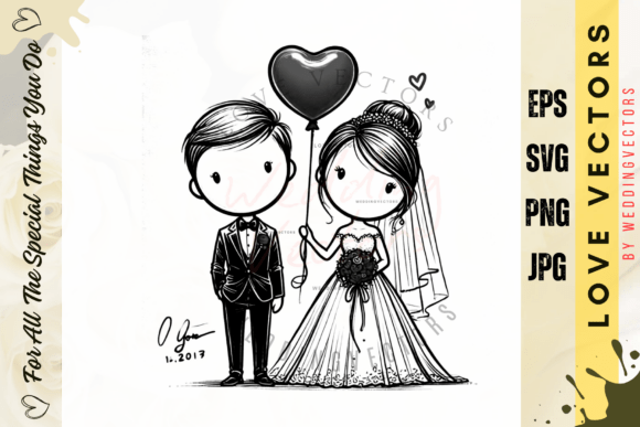 Elegant Wedding Couple & Love Vectors: Design Inspiration