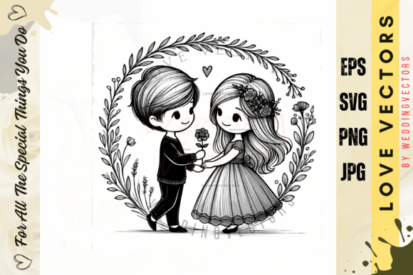 Elegant Wedding Couple & Love Vectors for Design
