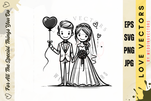 Elegant Wedding Couple & Love Vectors for Design