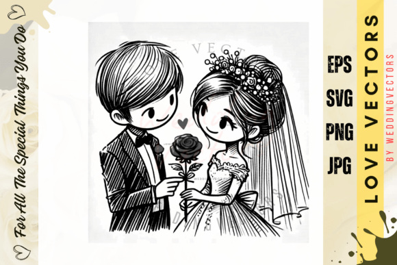 Elevate Designs with C374 Wedding Couple & Love Vectors