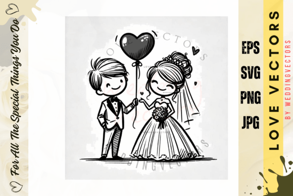 Elevate Wedding Designs with C3667 Love Vectors