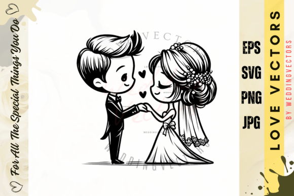 Elevate Your Designs with Wedding Couple and Love Vectors - C3666