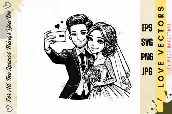 Elevate Your Designs with Wedding Couple and Love Vectors - C3206