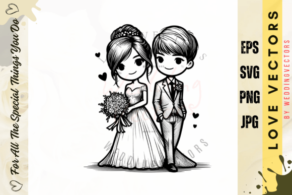 Elevate Your Designs with Wedding Couple & Love Vectors - C2629