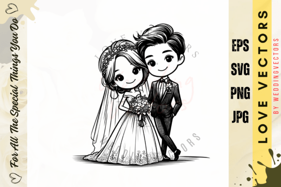 Wedding Couple and Love Vectors - C2717: A Designer's Visual Guide