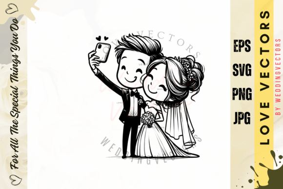 Wedding Couple and Love Vectors - C3194: Elegant Design Assets