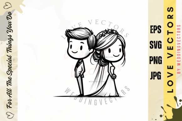 Wedding Couple and Love Vectors - C3196: Design Elegance