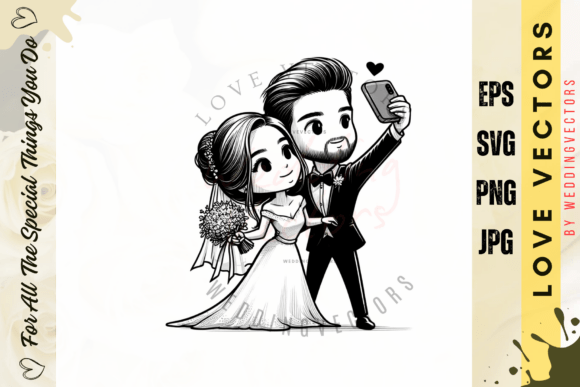 Wedding Couple and Love Vectors - C3242