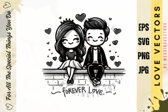 Wedding Couple and Love Vectors - C3607: Elegance in Design