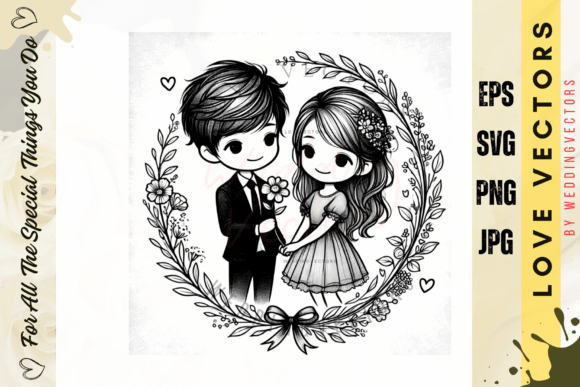 Wedding Couple and Love Vectors - C3721: A Design Suite