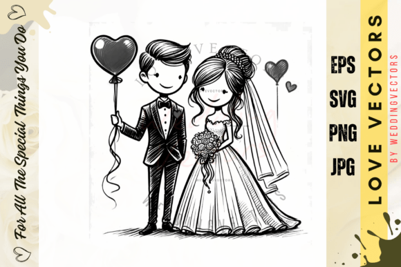 Wedding Couple and Love Vectors: C3759 Design Assets
