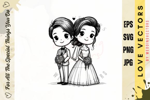 Wedding Couple and Love Vectors: Elegant Design Assets