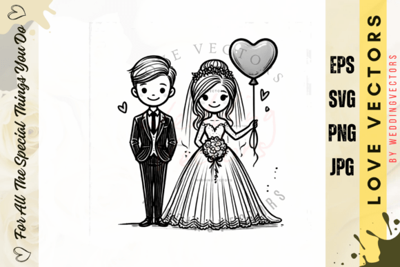 Wedding Couple & Love Vectors: C3229 for Designers