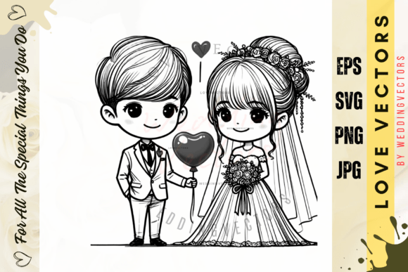 Wedding Couple & Love Vectors: C3663 Design Assets